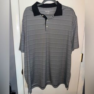 Walter Hagen Gray Polo with Black Collar